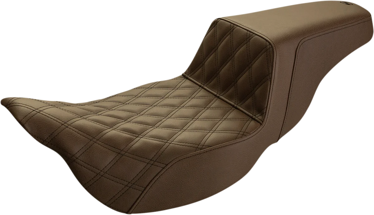Official SADDLEMEN Step-Up Seat - Extended Reach - Front Lattice Stitch - Brown - FL '08-'23 - Part 808-07B-172BREX Eco-Friendly