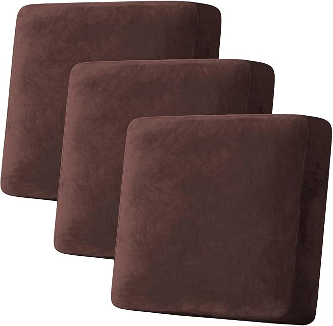 Functional H.VERSAILTEX Velvet Stretch Couch Cushion Cover Plush Cushion Slipcover for Chair Loveseat Sofa Cushion Furniture Protector Seat Cushion Sofa Cover 3 Piece XL Sofa Cushion Covers Brown About ThisOverview Exceptional