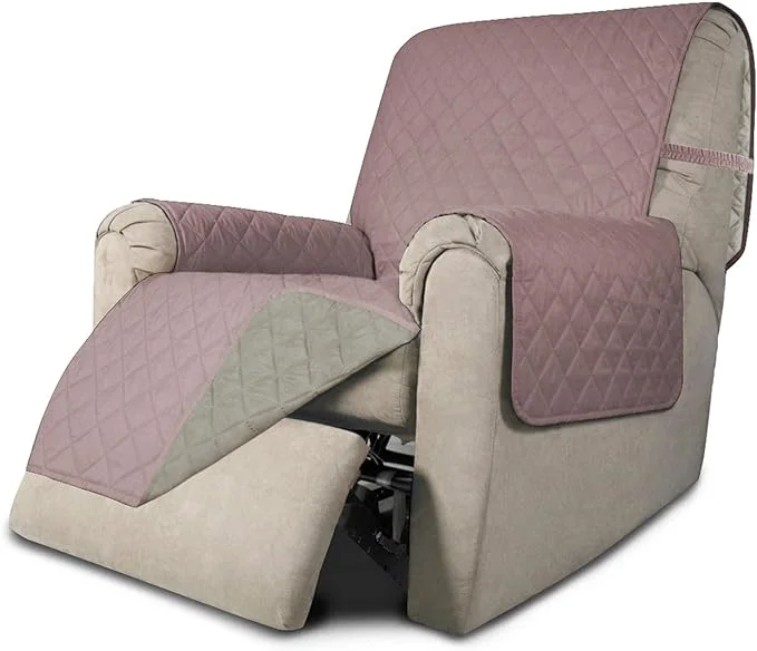 Durable Easy-Going Recliner Sofa Slipcover Reversible Sofa Cover Water Resistant Couch Cover Furniture Protector with Elastic Straps for Pets Kids Children Dog Cat Recliner Pink Beige About ThisOverview Efficient