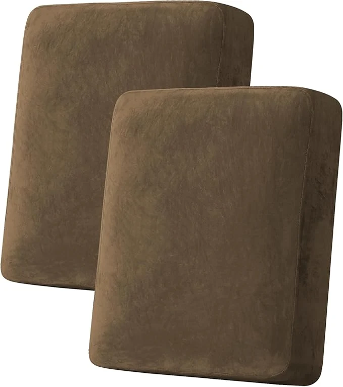Detailed H.VERSAILTEX Velvet Stretch Couch Cushion Cover Plush Cushion Slipcover for Chair Loveseat Sofa Cushion Furniture Protector Seat Cushion Sofa Cover 2 Piece Medium Sofa Cushion Covers Bronze Brown About ThisOverview Top-Quality