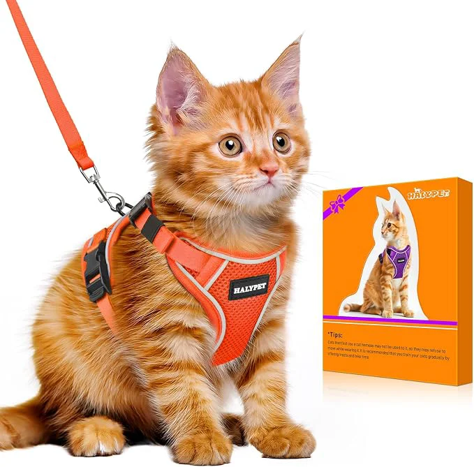 Elite Halypet Cat Harness and Leash Set Escape Proof Adjustable Cat Leash Comfortable Powerful