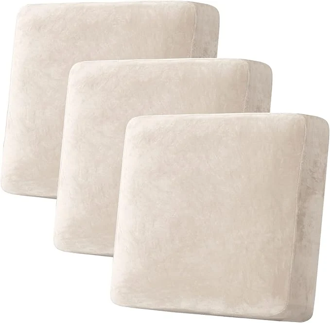 Artisan H.VERSAILTEX Velvet Stretch Couch Cushion Cover Plush Cushion Slipcover for Chair Loveseat Sofa Cushion Furniture Protector Seat Cushion Sofa Cover 3 Piece XL Sofa Cushion Covers Ivory About ThisOverview Smooth