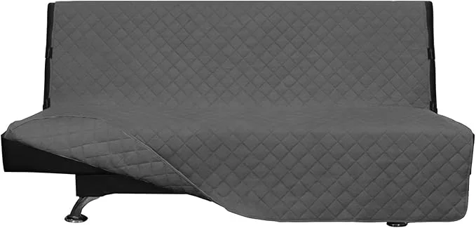Sophisticated Easy-Going Futon Sofa Slipcover - Reversible Armless Couch Cover - Water Resistant for Pets Kids Gray Gray About ThisOverview Reusable