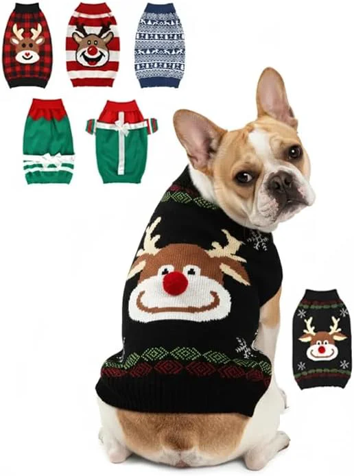 Quality Dog Christmas Sweater Soft Warm Pet Clothes Coat Casual