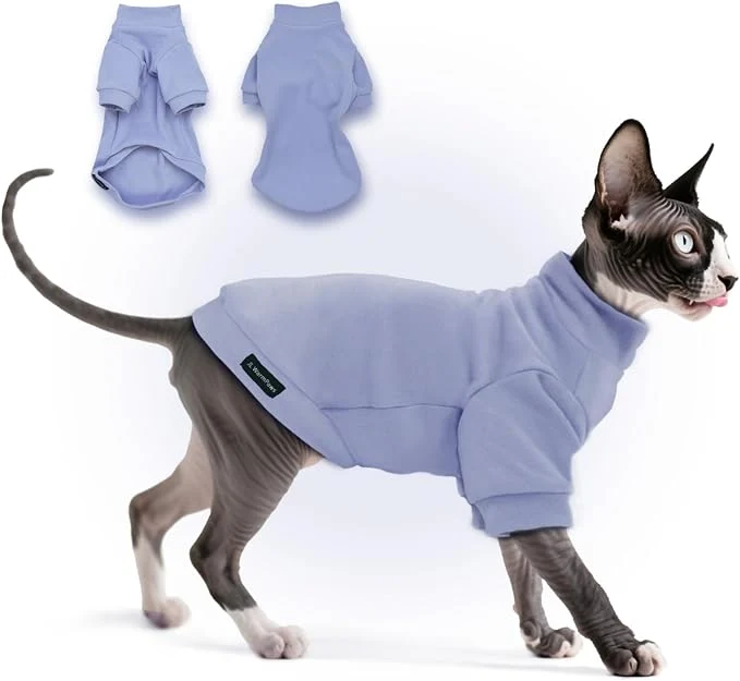 Fashionable Fleece Sphynx Cat Clothes Soft Hairless Cat Clothes Pullover Cat Sweater Selected