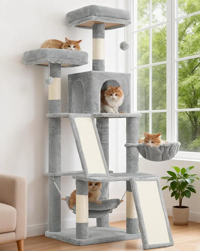 Reliable Multi-Level Cat Tree for Indoor Cats Cat Tower Breathable