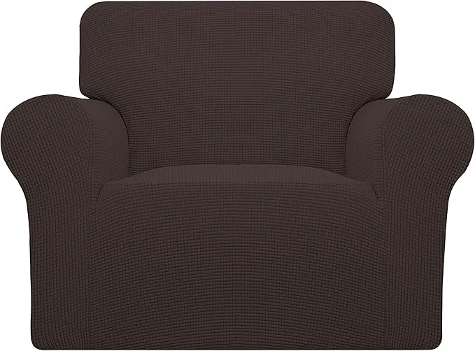 Flexible Easy-Going Stretch Chair Sofa Slipcover 1-Piece Couch Sofa Cover Furniture Protector Soft with Elastic Bottom for Kids Pet. Spandex Jacquard Fabric Small Checks Chair Chocolate About ThisOverview Environmentally Friendly