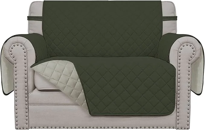 Safe Easy-Going Oversized Chair Sofa Slipcover Reversible Sofa Cover Water Resistant Couch Cover Furniture Protector Cover with Elastic Straps for Pets Dog Oversized Chair Army Green Beige About ThisOverview Expertly Made