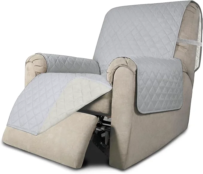 Dependable Easy-Going Recliner Chair Slipcover Reversible Sofa Cover Water Resistant Couch Cover Furniture Protector with Elastic Straps for Pets Dog Recliner 22 inch Light Gray Ivory About ThisOverview Authentic