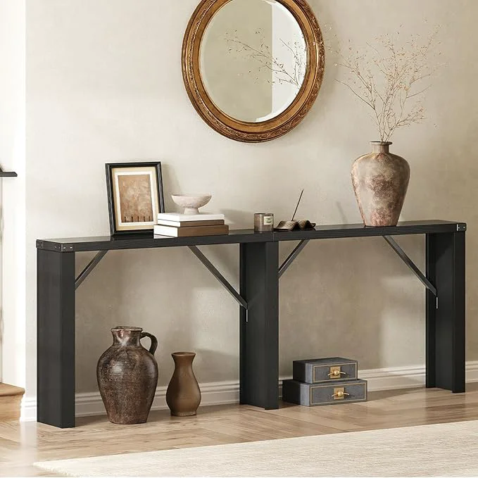 Solid Console Table 78.7 Long Behind Couch Sofa Table Entryway Table Farmhouse Console Table for Narrow Spaces Hallway Living Room Black CT32BBAbout ThisOverview Next-Generation