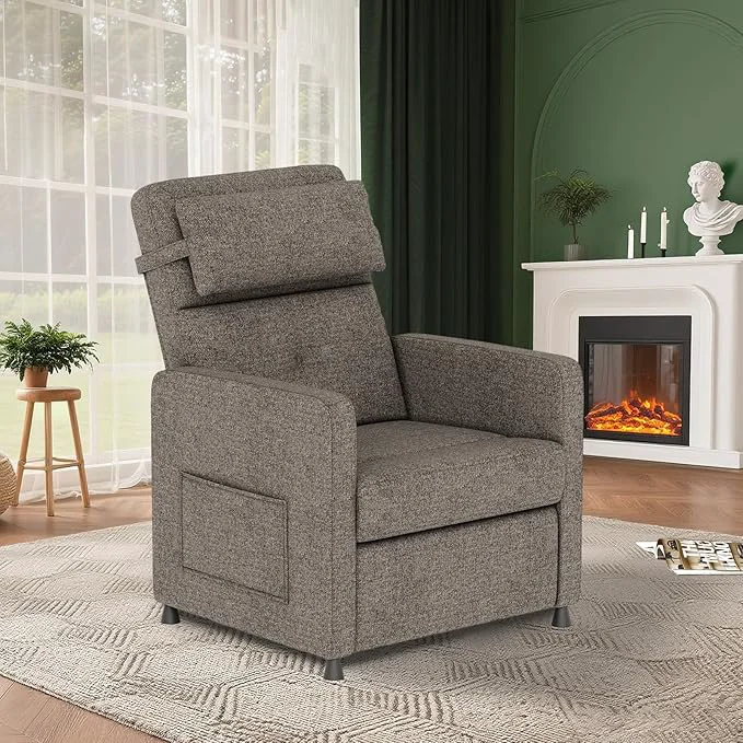 Outstanding GarveeHome Electric Recliner Chair Living Room Power Recliner Adjustable Backrest Footrest with Side Pockets Charging Ports Lumbar Support Brown About ThisOverview Classic