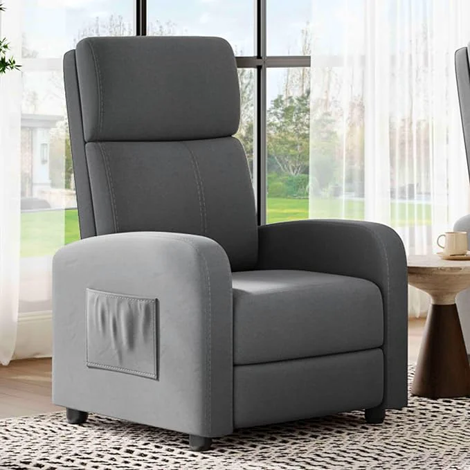 Sophisticated Garvee Recliner Chair for Adults Lazy Reclining Chair Ergonomic Adjustable Single Sofa Enhanced with Side Pocket Tall Back Wide Arms Padded Seat Home Theater Seating for Living RoomAbout ThisOverview High-Performance