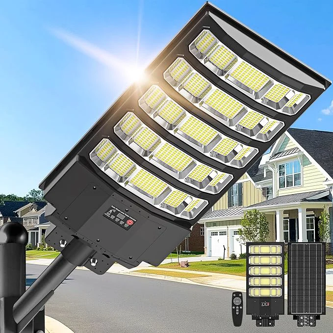Lightweight Solar Street Light Outdoor 10000W Solar Lights Outdoor Waterproof with Motion Sensor IP66 Solar Security Flood Lights for Yard Pathway Parking Lot - 350° Wide Angle Remote Control IncludedAbout ThisOverview Reliable