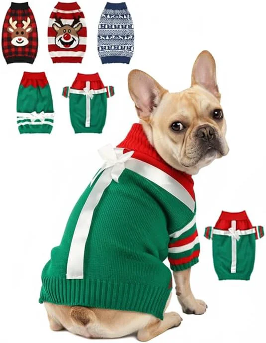 High-Grade Dog Christmas Sweater Soft Warm Pet Clothes Coat Smooth