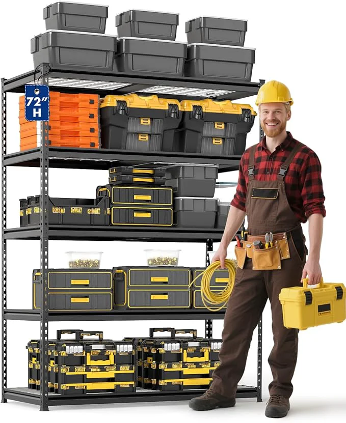 Breathable WORKPRO 5-Tier Heavy Duty Metal Shelving Unit 72 H x 48 W x 24 D Adjustable Storage Rack with 4000 lbs Capacity for Garage Basement Workshop WarehouseAbout ThisOverview Unique