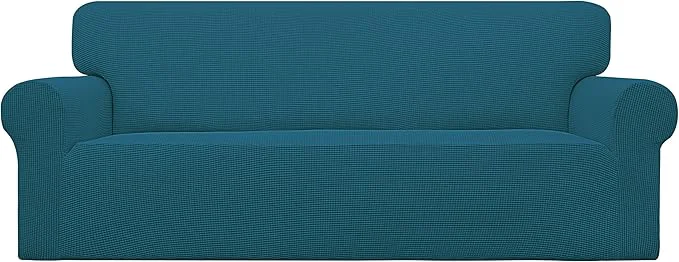 Solid Easy-Going Stretch Oversized Sofa Slipcover 1-Piece Sofa Cover Furniture Protector Couch Soft with Elastic Bottom for Kids Polyester Spandex Jacquard Fabric Small Checks Peacock BlueAbout ThisOverview Smooth