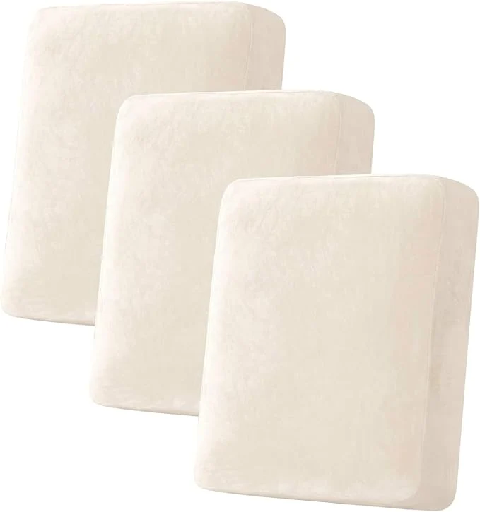 Fine H.VERSAILTEX Velvet Stretch Couch Cushion Cover Plush Cushion Slipcover for Chair Loveseat Sofa Cushion Furniture Protector Seat Cushion Sofa Cover 3 Piece Sofa Cushion Covers Cream About ThisOverview Classic
