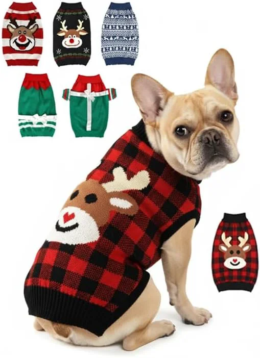 Dependable Dog Christmas Sweater Soft Warm Pet Clothes Coat Trendy