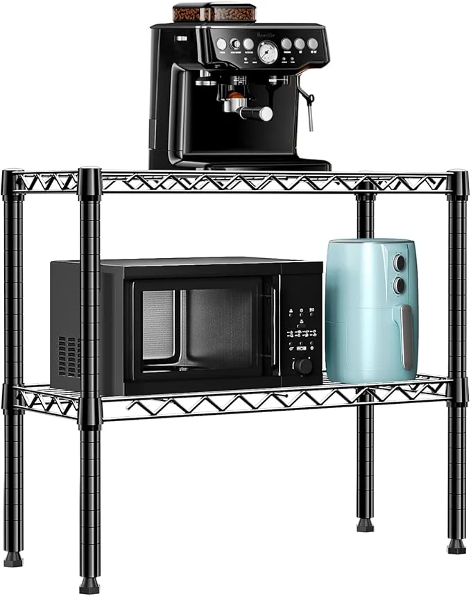 Eco-Friendly MZG 220 lbs 2 Tier Storage Rack Metal Wire Shelving Unit Storage Standing Household Shelf Organizer for Laundry Bathroom Kitchen Pantry Closet Basement Utility Room Black 11.8 D x 27.6 W x 23.4 HAbout ThisOverview Carefully Designed