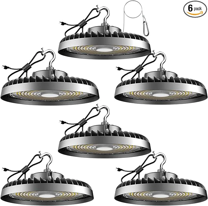 Genuine 6Pack 320W UFO LED High Bay Light 48000lm Eqv.1200W MH HPS high Bay LED Lights 5000K US Plug Commercial Warehouse Workshop Wet Location Area Light -5 Years WarrantyAbout ThisOverview Traditional