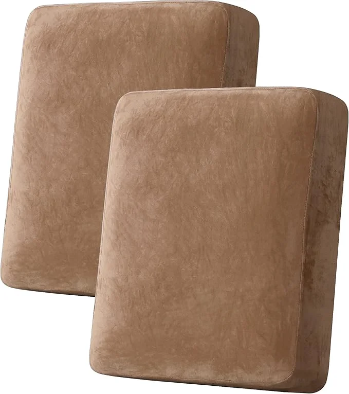 Casual H.VERSAILTEX Velvet Stretch Couch Cushion Cover Plush Cushion Slipcover for Chair Loveseat Sofa Cushion Furniture Protector Seat Cushion Sofa Cover 2 Piece Medium Sofa Cushion Covers Camel About ThisOverview Sophisticated