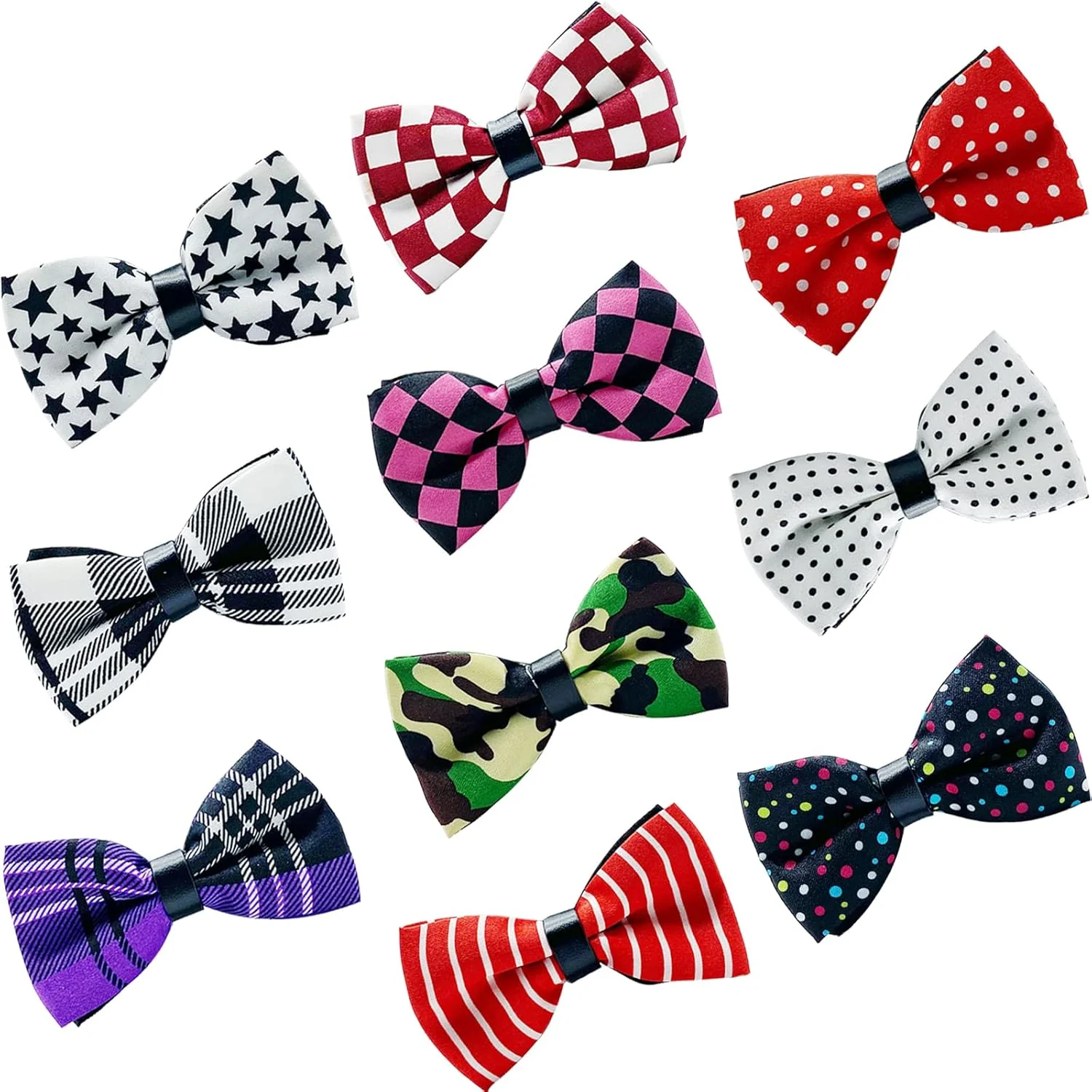 Lightweight 10 PCS Dogs Collar Elastic Attachment Bow Ties for Small Medium Large Pet Cats Puppies Collar Charms Accessories Slides Bowties for Birthday Wedding Parties Classic Small High-Grade