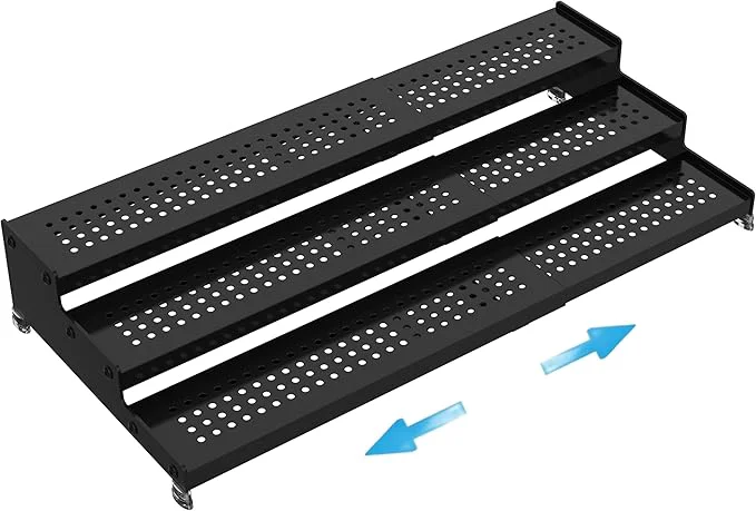 Genuine Expandable Spice Rack organizer with 3-Tier step shelf Modern Design heavy duty Non Skid and Visibility Great for Kitchen Cabinet Pantry and more 1PACK BLACK About ThisOverview High-Quality