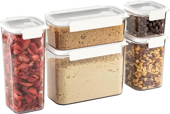 Professional Bentgo Pantry - 10-Piece Airtight Food Storage Containers Clear Stackable Kitchen Pantry Organization Locking Lids for Freshness BPA- Plastic - I for Sugar Flour More Snow About ThisOverview Detailed