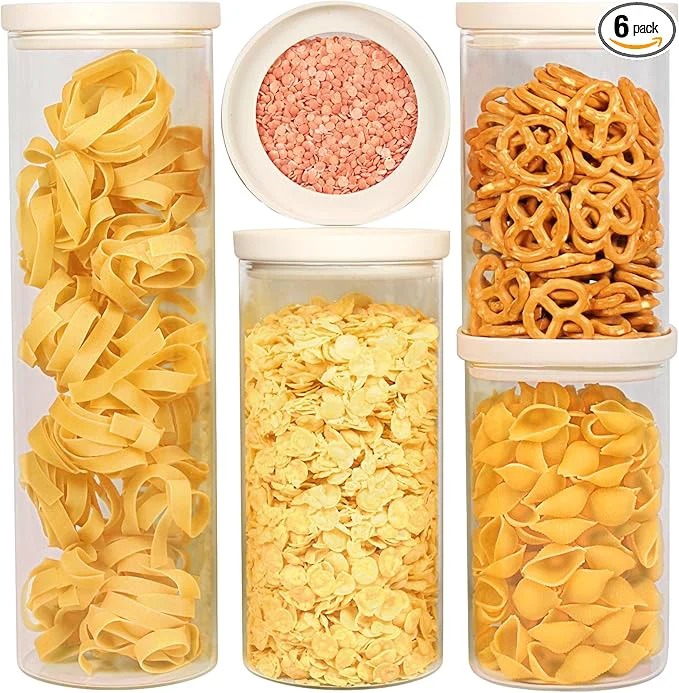 Reusable Urban Green Glass Food Storage Jar with Glass Lid Food Canister Set with Airtight Lids Pantry Jars for Kitchen Organization Food Storage Containers in Set of 5About ThisOverview Elegant