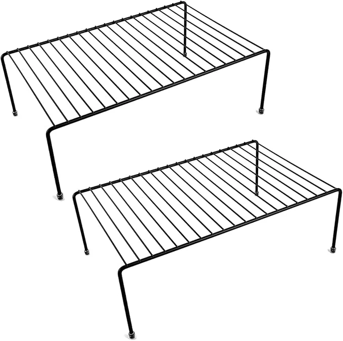 Relaxed Large Cabinet Storage Shelf Rack 16.1 x 10.2 Inch Kitchen Counter Organizer Fridge and Bathroom Cupboard Storage Rack Black 2 About ThisOverview Official