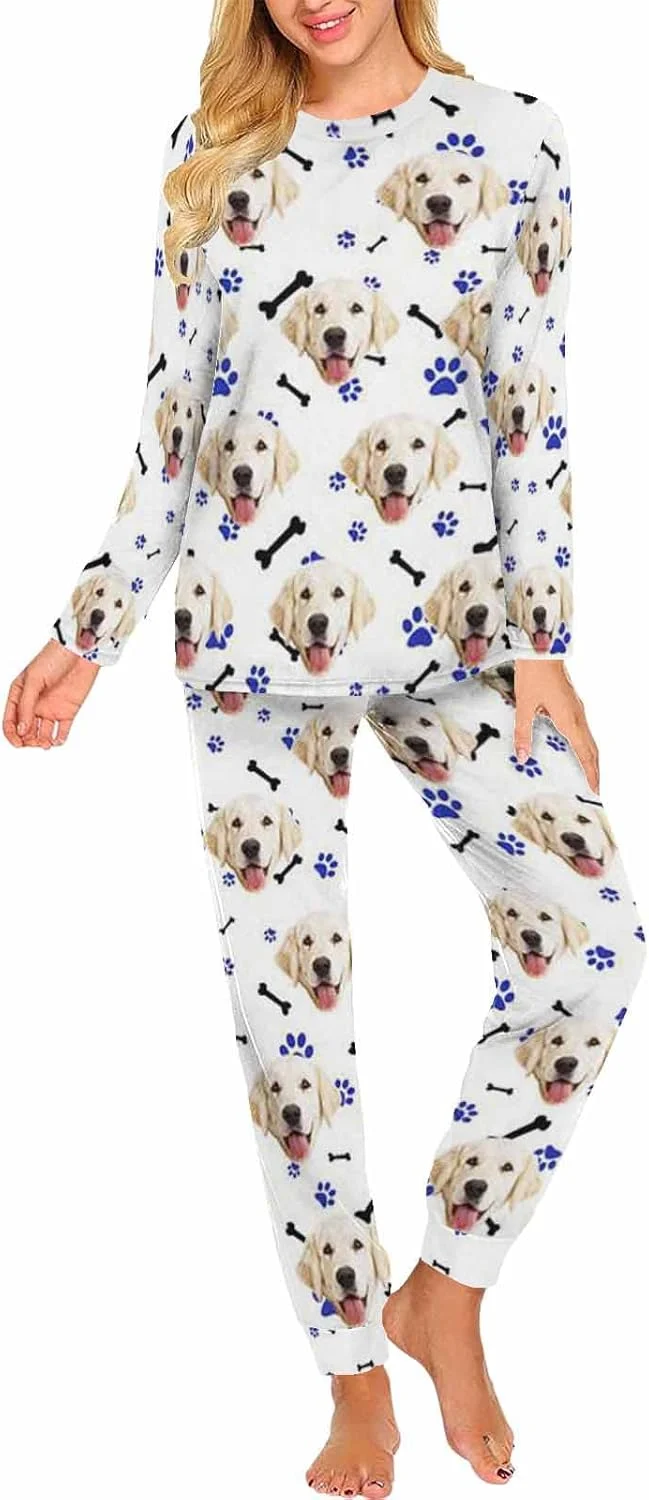 Exclusive MyPupSocks Custom Face Pajamas Sets for Women Personalized Photo Sleepwear XS-XXL Optimized