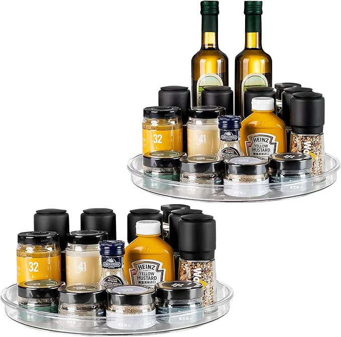Verified vacane Large 13 Lazy Susan Cabinet Organizer Non-Skid Lazy Susan Turntable Clear Lazy Susan Tray Storage Containers for Pantry Kitchen Countertop Bathroom-2 PackAbout ThisOverview Superior