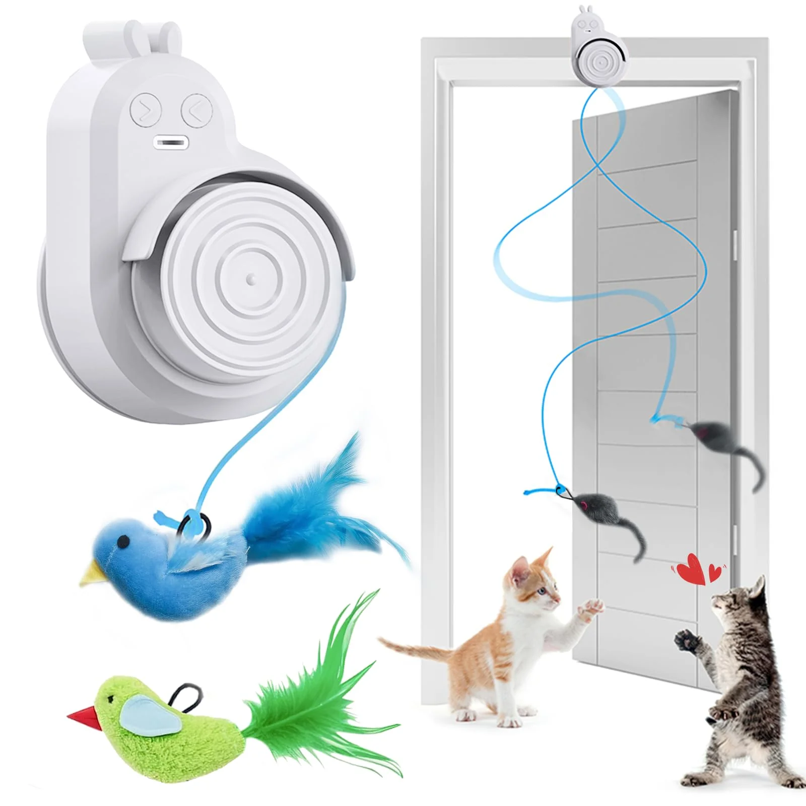 Superior CATPICK Interactive Cat Toys — Flying Bird Doorway Toy for Indoor Cats USB Rechargeable Carefully Designed