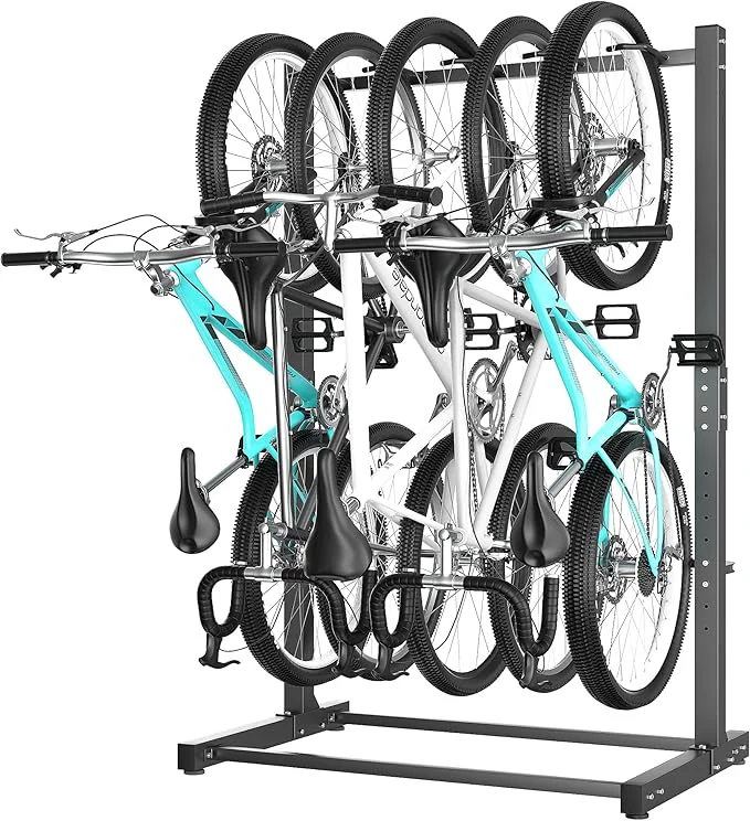 Detailed Ultrawall standing Bike Rack Vertical Bike Storage Stand for Garage Indoor Bicycle Organizer Holds Up to 5 BikesAbout ThisOverview Versatile