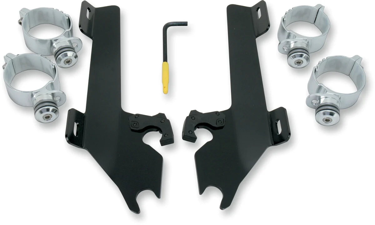 Stylish MEMPHIS SHADES Batwing Trigger Lock Mounting Kit - Kingpin - Black MEK1928 Elite
