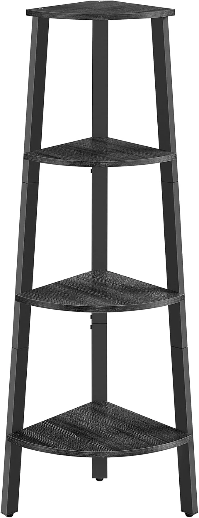 Expertly Made VASAGLE Corner Shelf Stand 4-Tier Corner Bookshelf Industrial Ladder Shelf Plant Stand for Living Room Office Kitchen Charcoal Gray and Matte Black ULLS034B22About ThisOverview Eco-Friendly