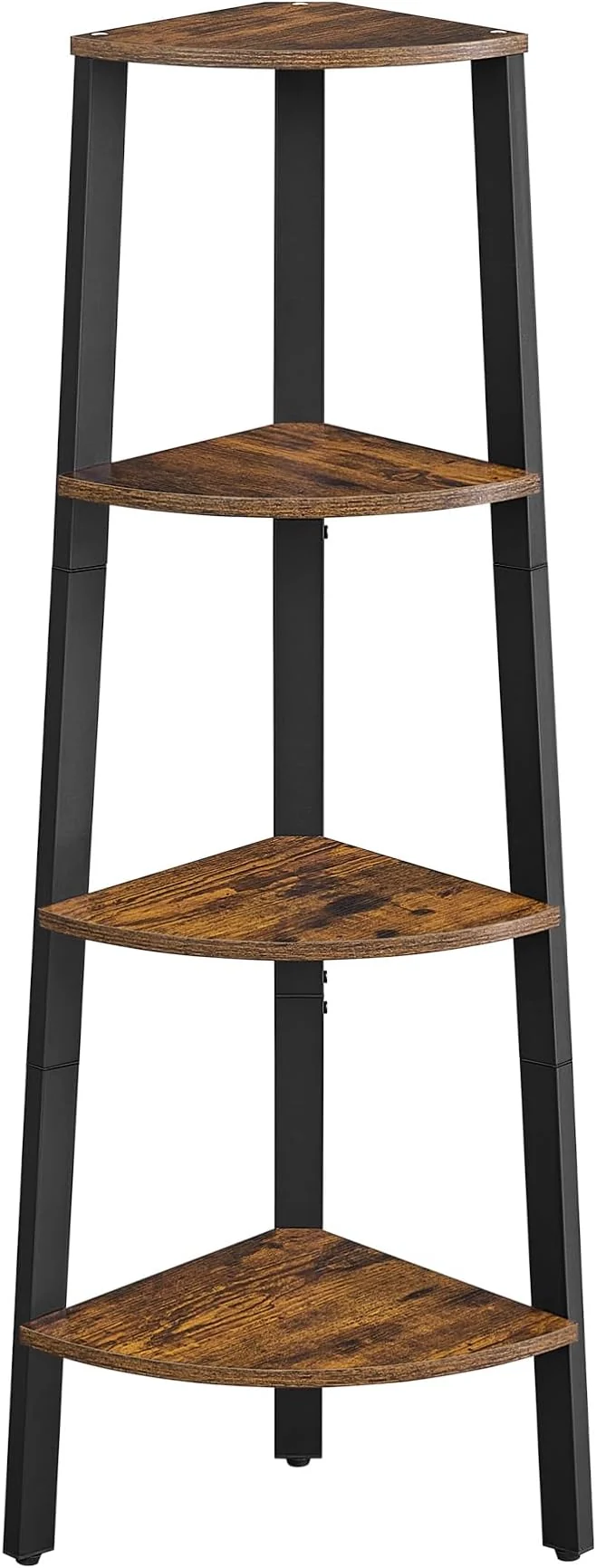 Premium VASAGLE Corner Shelf Stand 4-Tier Corner Bookshelf Industrial Ladder Shelf Plant Stand for Living Room Office Kitchen Rustic Brown and Black ULLS34XAbout ThisOverview Eco-Friendly
