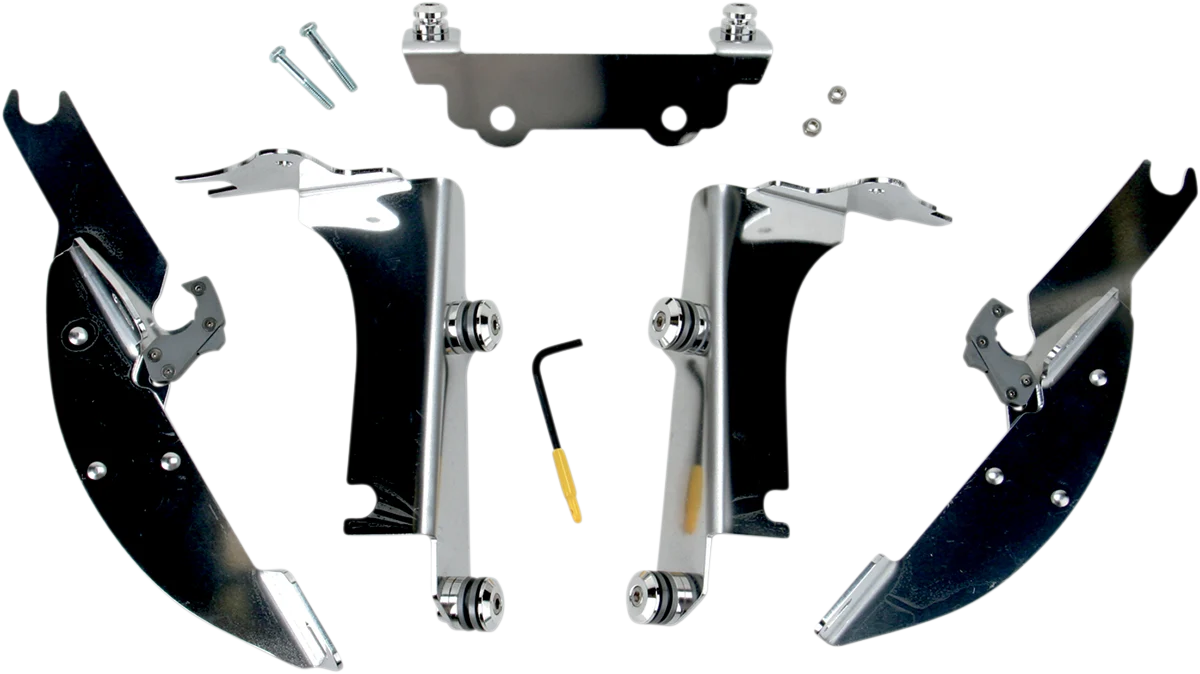 Recyclable MEMPHIS SHADES Batwing Trigger Lock Mounting Kit - VN 1500 - Polished MEK1923 Functional