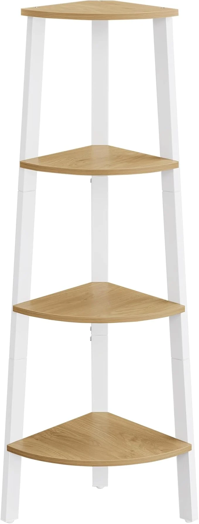 Durable VASAGLE Corner Shelf Stand 4-Tier Corner Bookshelf Industrial Ladder Shelf Plant Stand for Living Room Office Kitchen Natural Oak and Matte White ULLS034Y70About ThisOverview Proven