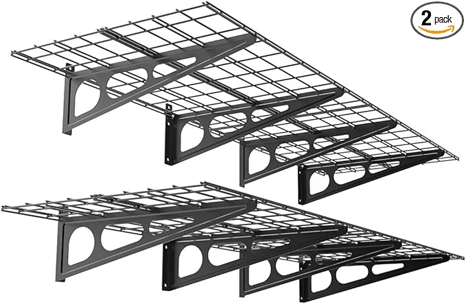 Pure FLEXIMOUNTS WR26B-SBA 2' x 6' Wall Shelf Garage Storage Rack 2 Pack Black 24 x 72 About ThisOverview High-Quality