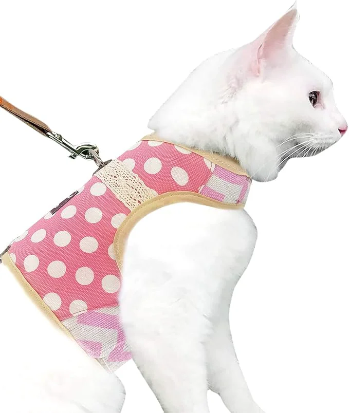 Superior Cat Harness and Leash for Walking Escape Proof Adjustable Cat Vest Harness Long-Lasting