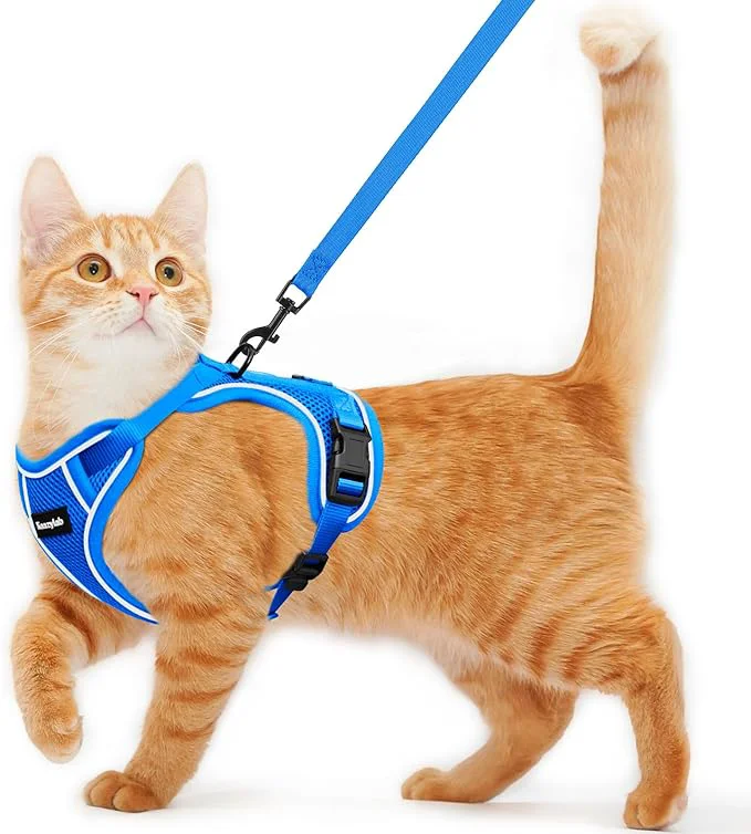Casual Cat Harness and Leash for Walking Escape Proof Soft Adjustable Cat Leash Exceptional