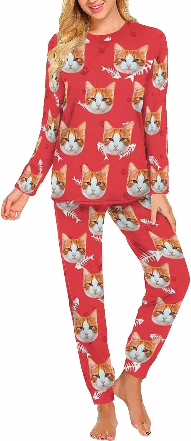 Contemporary MyPupSocks Custom Face Pajamas Sets for Women Personalized Photo Sleepwear XS-XXL Comfortable