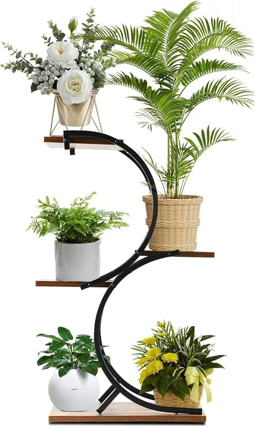Selected CHPHI 4 Tier Plant Stand Indoor Space-Saving Planter Shelves Flower Pot Tiered Wrought Metal Flower Shelf Plants Holder Display Rack Flower Pot Holder Shelf for Living Room Patio BalconyAbout ThisOverview Outstanding