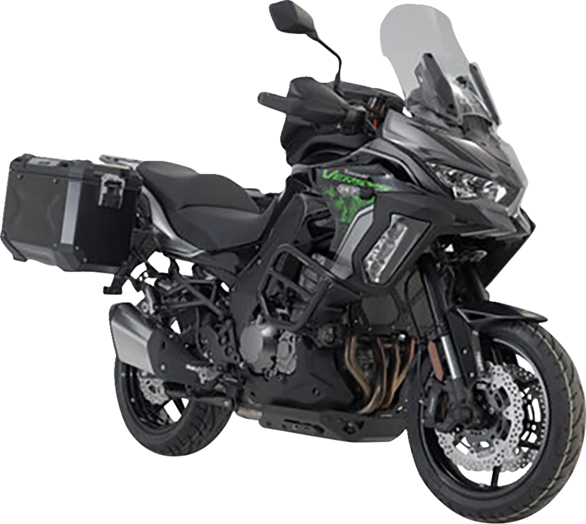 Clean SW-MOTECH TRAX ADV Aluminum Case System - Black - Kawasaki Versys 1000 '18-'23 KFT.08.922.70001 B Easy-to-Use