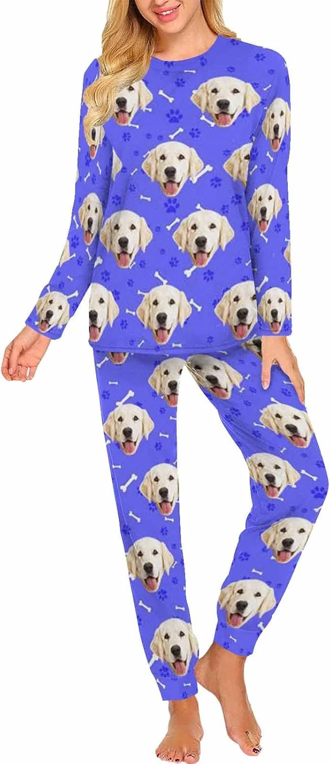 Unique MyPupSocks Custom Face Pajamas Sets for Women Personalized Photo Sleepwear XS-XXL Outstanding