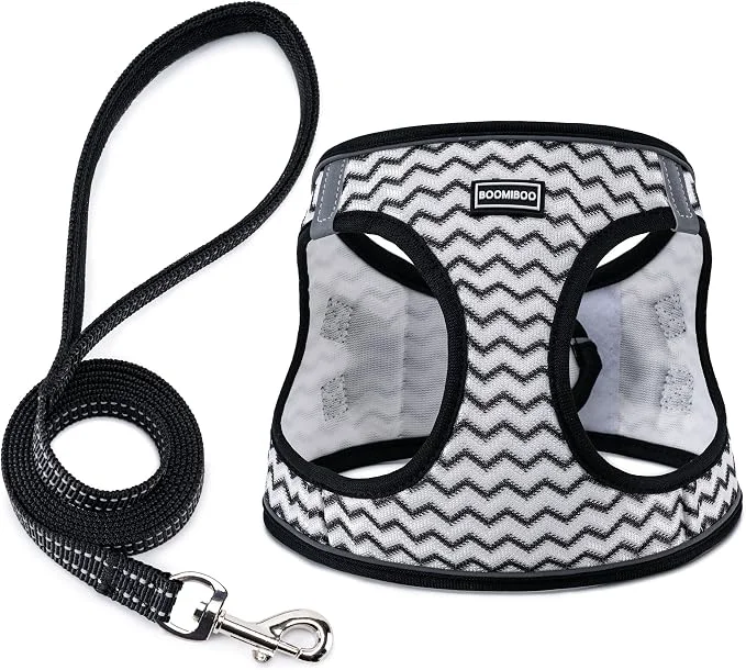 World-Class BOOMIBOO Dog Harness with Leash Set No Pull Adjustable Reflective Step-in Effective