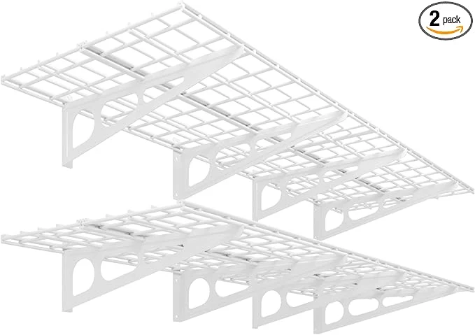 Advanced FLEXIMOUNTS 2-Pack 2x6ft 24-inch-by-72-inch Wall Shelf Garage Storage Rack Floating Shelves 1200 lbs Load Capacity White Classic SeriesAbout ThisOverview Fast