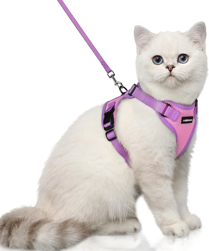User-Friendly rabbitgoo Cat Harness and Leash Set Escape Proof Soft Adjustable Vest Harnesses Responsible