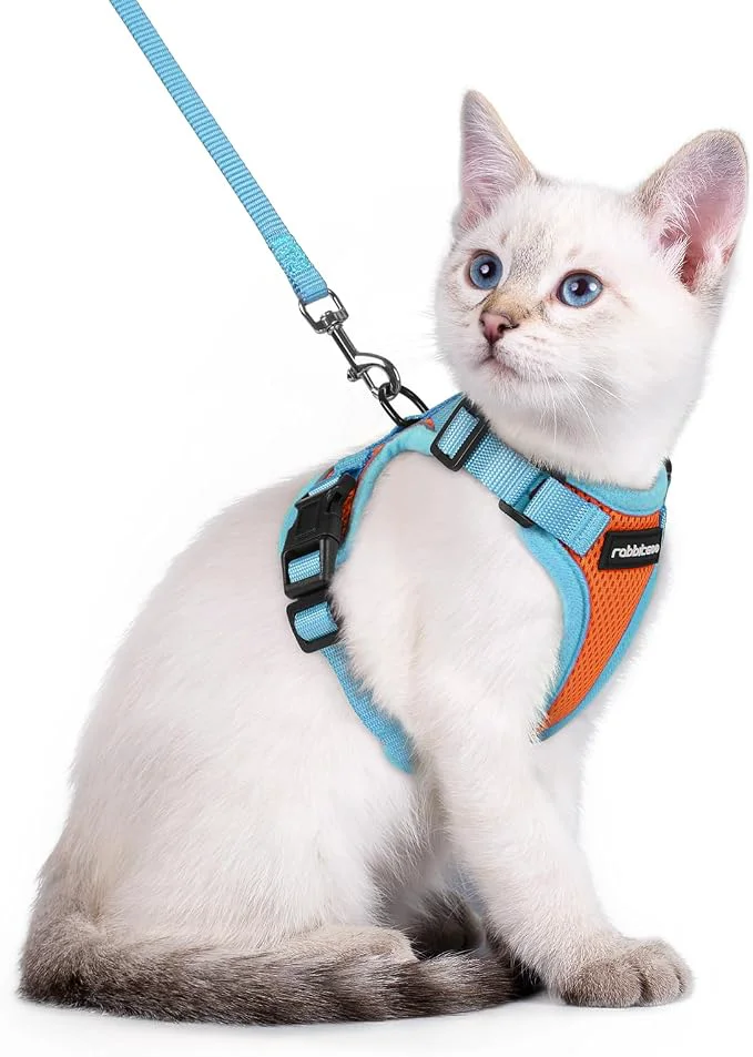 Comfortable rabbitgoo Cat Harness and Leash Set Escape Proof Soft Adjustable Vest Harnesses High-Quality